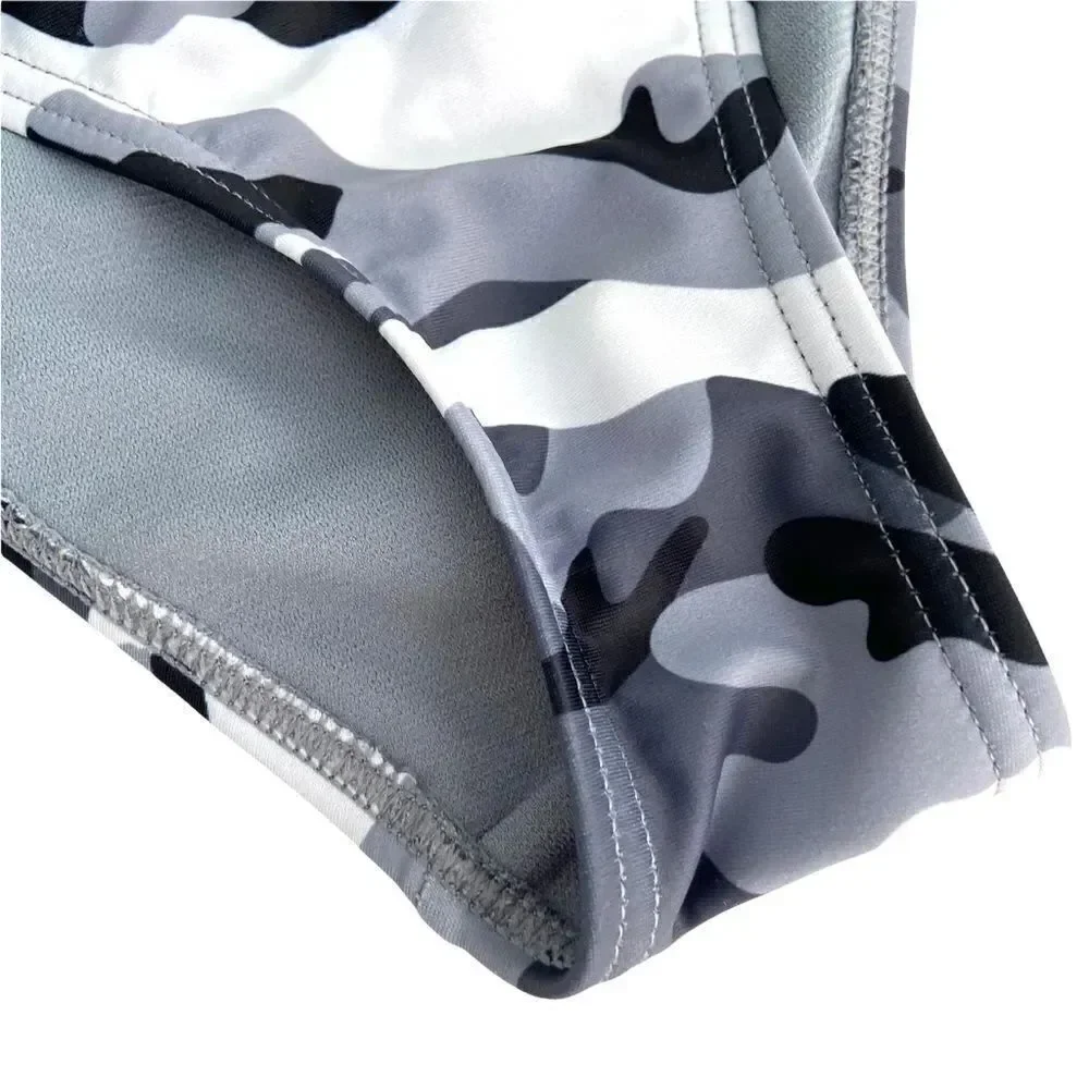 Damsel Rachael Black & White Camo Super Cheeky Bikini Bottoms in Size M
